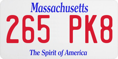 MA license plate 265PK8