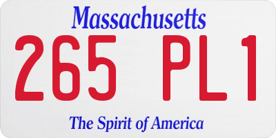 MA license plate 265PL1