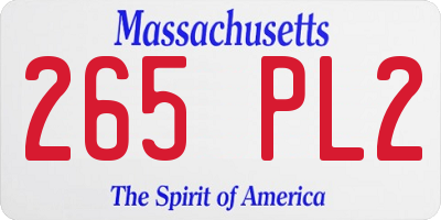 MA license plate 265PL2