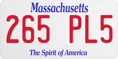 MA license plate 265PL5