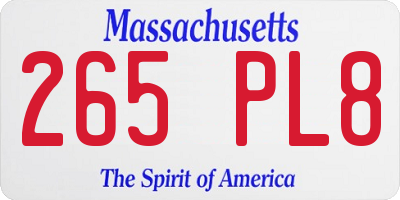 MA license plate 265PL8