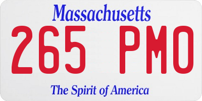 MA license plate 265PM0