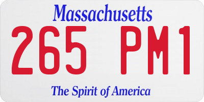 MA license plate 265PM1