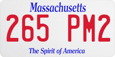 MA license plate 265PM2