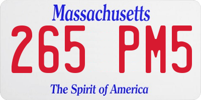 MA license plate 265PM5
