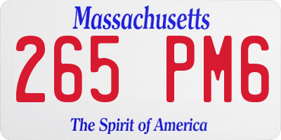 MA license plate 265PM6