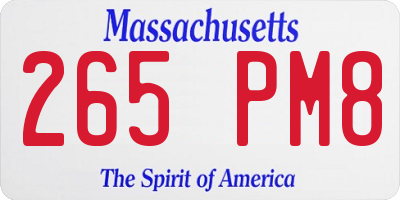 MA license plate 265PM8