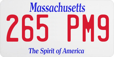 MA license plate 265PM9