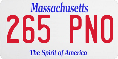 MA license plate 265PN0