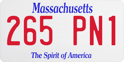 MA license plate 265PN1