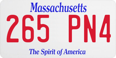 MA license plate 265PN4