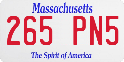 MA license plate 265PN5