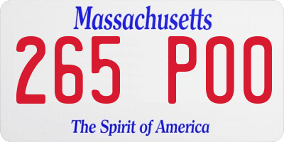 MA license plate 265PO0