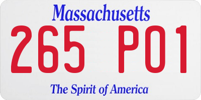 MA license plate 265PO1