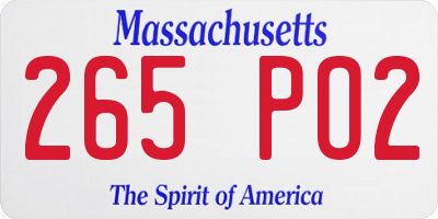 MA license plate 265PO2