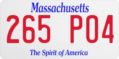 MA license plate 265PO4
