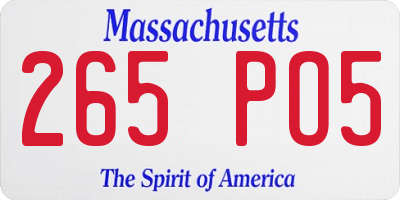MA license plate 265PO5