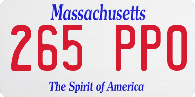 MA license plate 265PP0