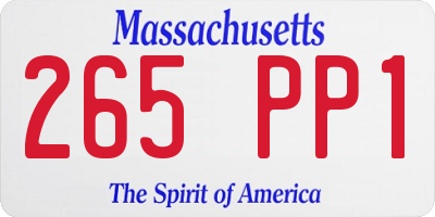 MA license plate 265PP1