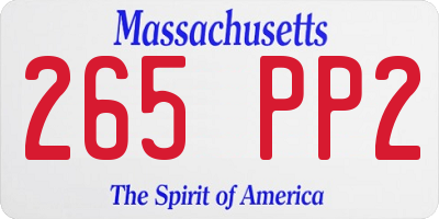 MA license plate 265PP2