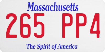 MA license plate 265PP4