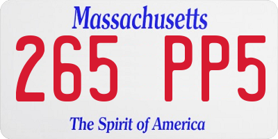 MA license plate 265PP5