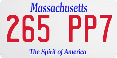 MA license plate 265PP7