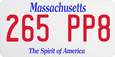 MA license plate 265PP8