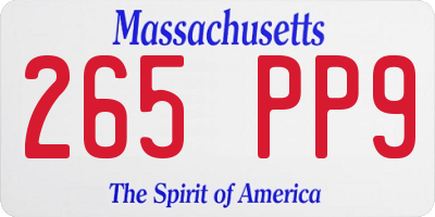 MA license plate 265PP9
