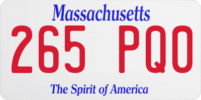 MA license plate 265PQ0