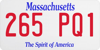 MA license plate 265PQ1