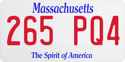 MA license plate 265PQ4