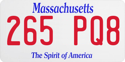 MA license plate 265PQ8