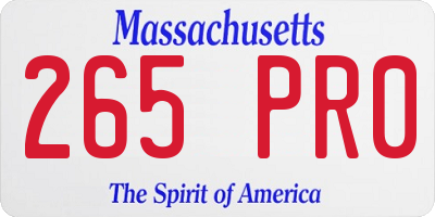 MA license plate 265PR0