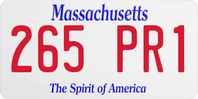MA license plate 265PR1