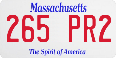 MA license plate 265PR2