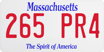 MA license plate 265PR4