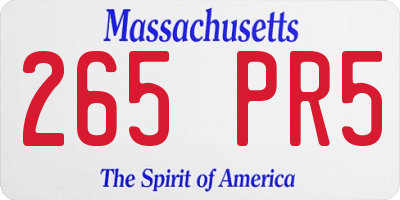 MA license plate 265PR5