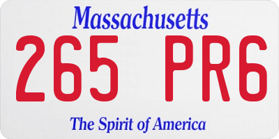 MA license plate 265PR6