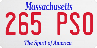 MA license plate 265PS0
