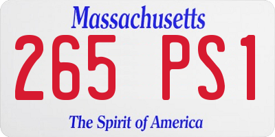 MA license plate 265PS1