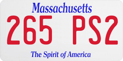 MA license plate 265PS2