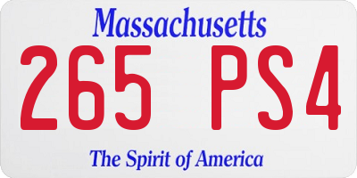 MA license plate 265PS4