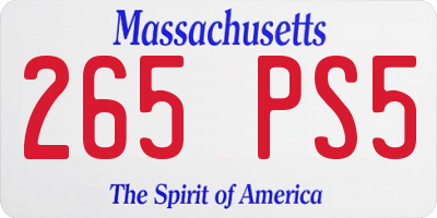 MA license plate 265PS5