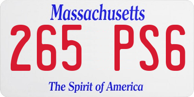 MA license plate 265PS6