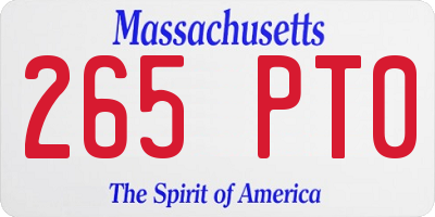 MA license plate 265PT0