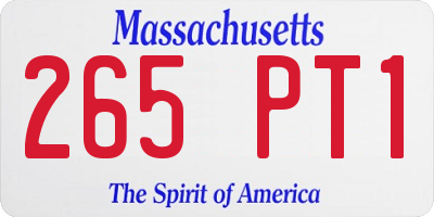 MA license plate 265PT1