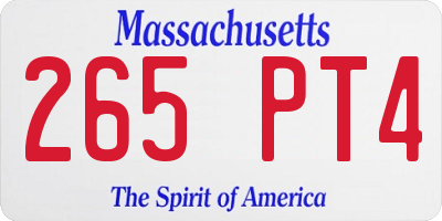 MA license plate 265PT4