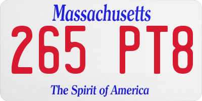 MA license plate 265PT8