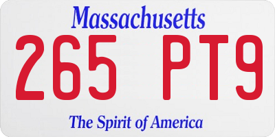 MA license plate 265PT9
